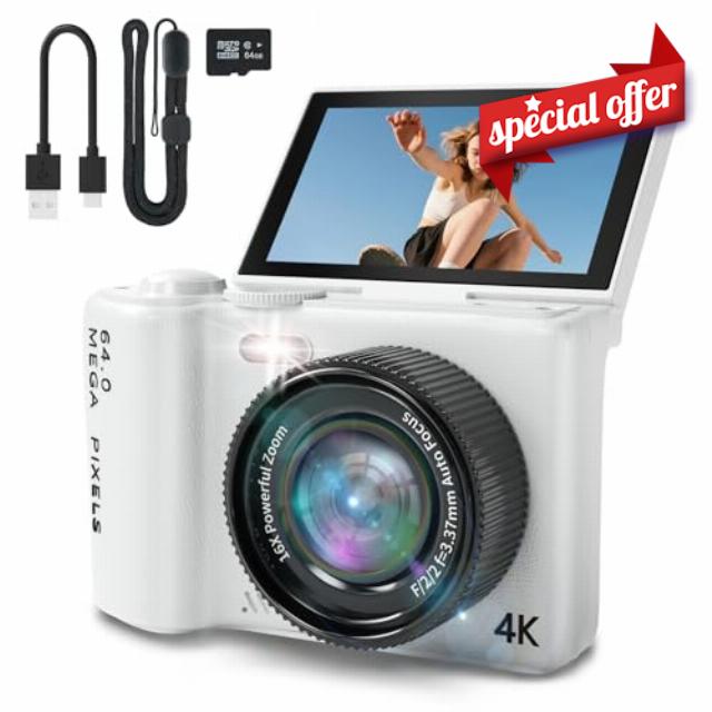 16X Zoom 4K Digital Camera for Photography and Video