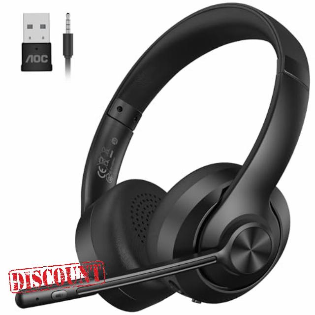AOC Wireless Headset with Mic for Work