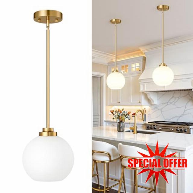 Modern Gold Pendant Lights Kitchen Island (7.2-Inch