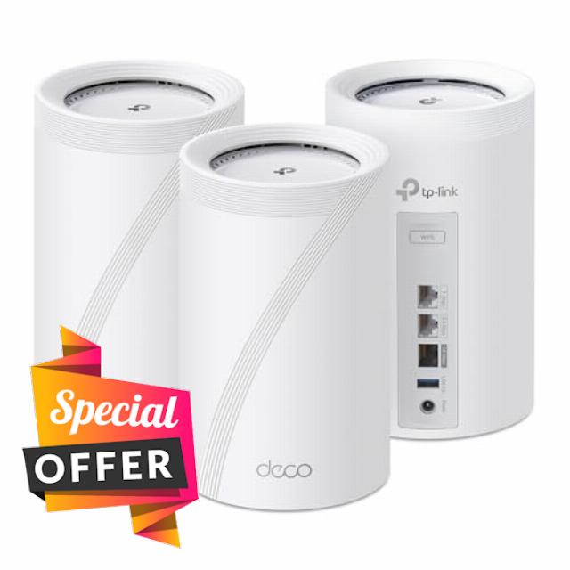 TP-Link Deco BE67 Tri-Band WiFi 7 BE14000 Whole Home Mesh System | 8-Stream 14Gbps | 1×10G+1×2.5G Multi-gig Wired Backhaul | Up to 8100 Sq.ft | VPN