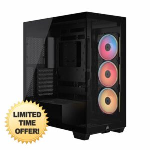 CORSAIR 3500X LX-R RGB iCUE Link Mid-Tower PC Case – 3X Pre-Installed LX120-R RGB Fans