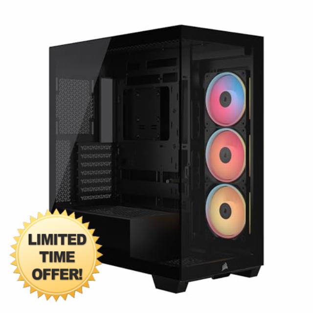 CORSAIR 3500X LX-R RGB iCUE Link Mid-Tower PC Case – 3X Pre-Installed LX120-R RGB Fans