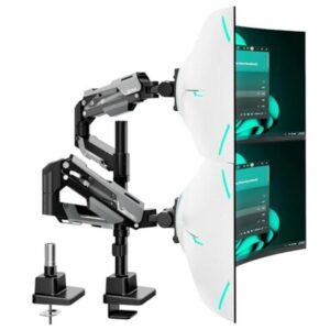 ARES WING Vertical Dual Monitor Mount - 24-57" Aluminum Heavy Duty Monitor Arms for 2 Monitors