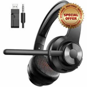 Wireless Headset with Mic for Work