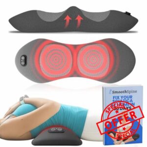 SmoothSpine Triple Fusion Back Massager - The Official Smooth Spine Back Massager with Heat - 3-in-1 Design to Support Lower Back Comfort