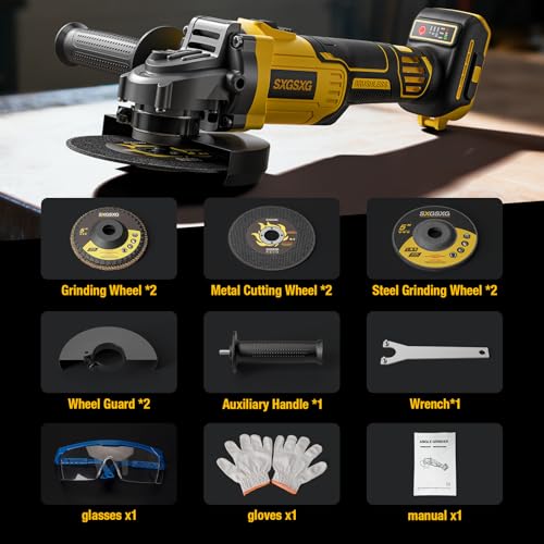 Electric Power 20v Angle Grinder Tool for Grinding Cutting Polishing (Battery Not Included)