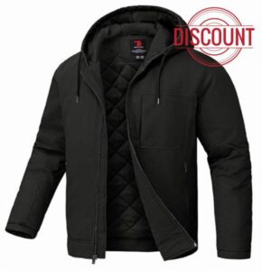 TBMPOY Men's Winter Work Jackets Hooded Quilted Lined Workwear Utility 4 Pockets Cotton warm Active Coats