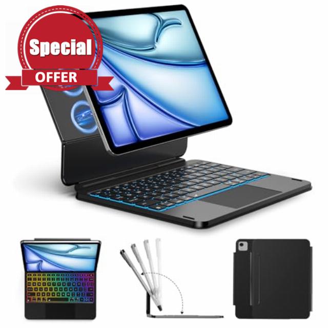 ORDA Keyboard Case for iPad Air 13-inch (M3 2025 / M2 2024) iPad Pro 12.9-inch (3rd/4th/5th/6th Gen)