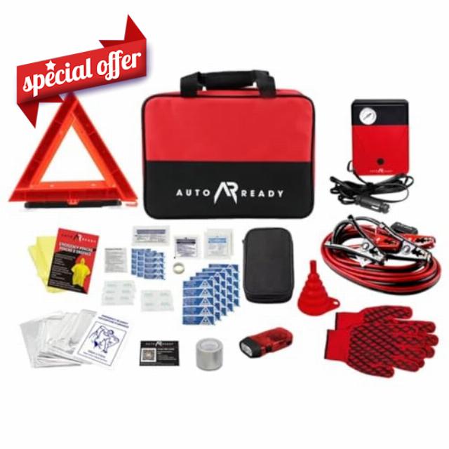 Auto Ready 68-Piece Roadside Emergency Kit – Car Safety