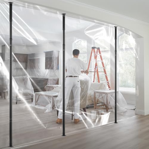 Splicing Retractable Construction Temporary Dust Containment Barrier System for Interior Remodeling and Isolation Work