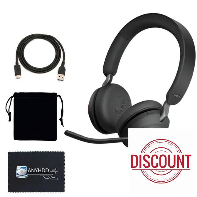 Evolve2 65 MS Stereo Jabra Wireless Headset with Link380c – Bluetooth Headphones in Black
