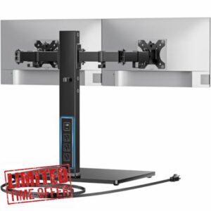 HUANUO Dual Monitor Mount with Power Outlet