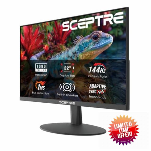 Sceptre New 22-inch Gaming Monitor up to 144Hz HDMI DisplayPort Build-in Speakers