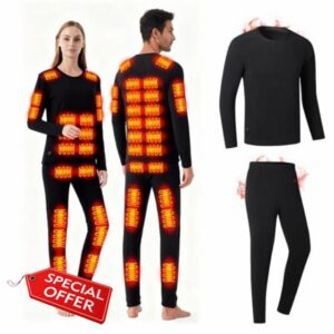 Heated Thermals Underwear Men Women: 42 Heating Zones Electric Thermal Long Johns Pants Set USB Base Laye