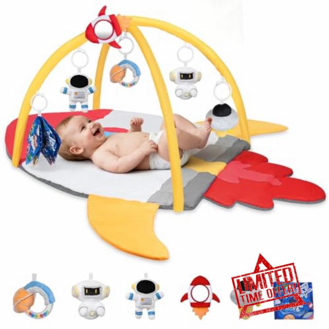 IPOZITO Baby Play Gym & Activity Mat for Sensory Development