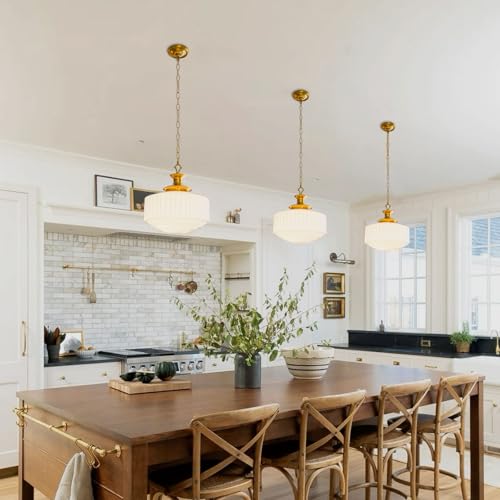 13.8" White Pleated Glass Chandelier