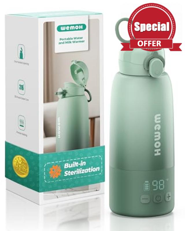 Upgraded Portable Bottle Warmer for Travel with Self-Clean Function