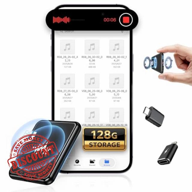 128G (9800 Hour) Voice Activated Recorder