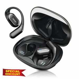 Open-Ear Bluetooth Wireless Earbuds: Wireless Headphones for Runners & Cyclists - IPX7 Waterproof - 5.4 Bluetooth Ear Buds with LED Digital Display for Sport