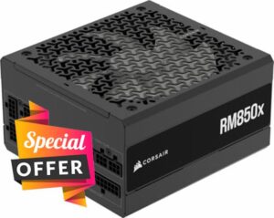 CORSAIR RM850x Fully Modular Low-Noise ATX Power Supply – ATX 3.1 Compliant – PCIe 5.1 Support – Cybenetics Gold Efficiency – Native 12V-2x6 Connector – Black (Renewed)