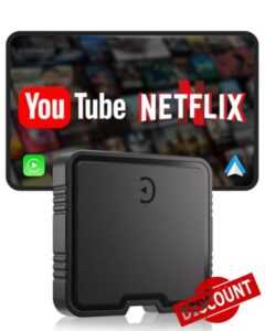 Wireless CarPlay Adapter 2025 AI Box for iPhone & Android Auto with YouTube & Netflix Support TF Card Offline Playback Plug and Play Car Video Box Wired to Wireless Stable 5.8Ghz WiFi + Bluetooth 5.3
