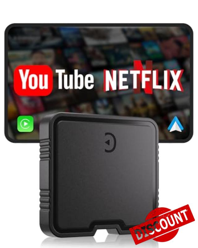 Wireless CarPlay Adapter 2025 AI Box for iPhone & Android Auto with YouTube & Netflix Support TF Card Offline Playback Plug and Play Car Video Box Wired to Wireless Stable 5.8Ghz WiFi + Bluetooth 5.3