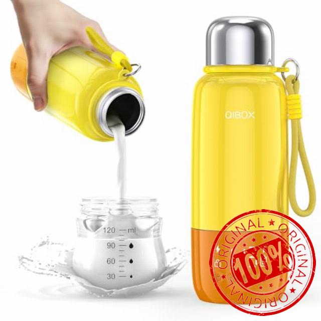 QIBOX Portable Bottle Warmer for Travel - 3Min Fast Heating of Breast Milk and Formula