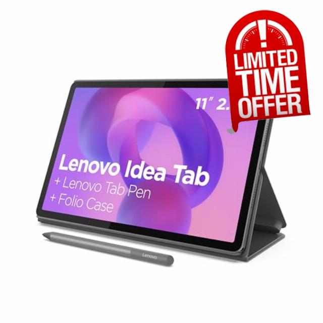 Lenovo Idea Tab - College Tablet - 11″ 2.5K IPS Touchscreen Display - 90Hz - MediaTek Dimensity 6300-8 GB Memory - 256 GB Storage - Integrated Arm Mali-G57 MC2 - Tab Pen and Folio Case