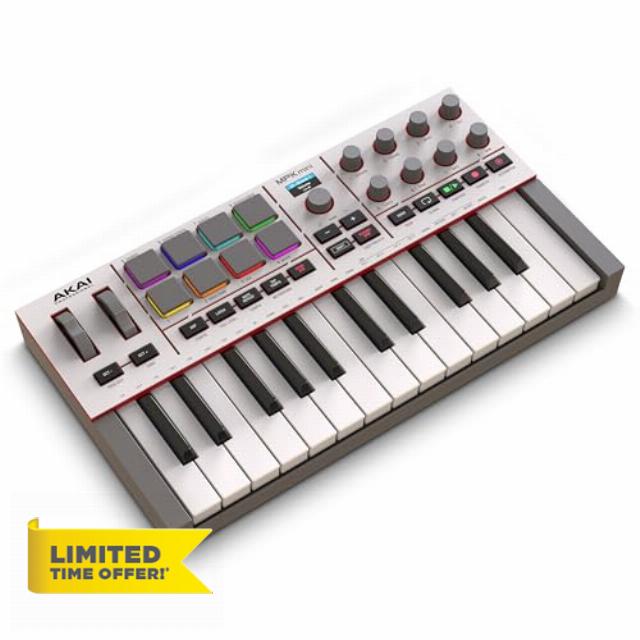Akai Professional MPK Mini IV USB-C MIDI Keyboard Controller for Beginners and Producers - MPC Drum Pads