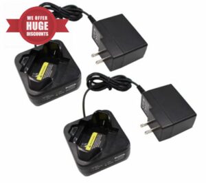 2-Pack Battery Charger Compatible with Motorola BT60 BT90 BT110 DLR Series