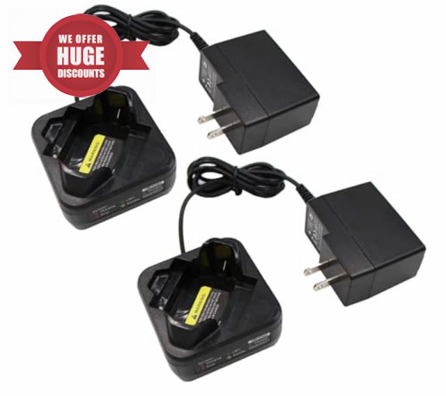 2-Pack Battery Charger Compatible with Motorola BT60 BT90 BT110 DLR Series