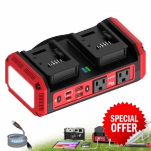 350W Pure Sine Wave Power Inverter Compatible with Milwaukee 18V Battery