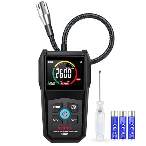 MESTEK Natural Propane Gas Sniffer Combustible Gas Leak Detector with 50-50000PPM 100% LEL