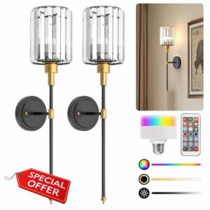 L LOHAS LED Battery Operated Wall Sconces Set of 2