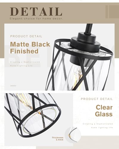 Black Modern Kitchen Pendant Lighting Over Island