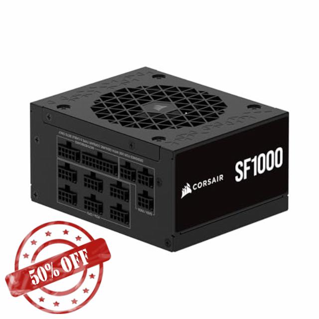 CORSAIR SF1000 (2024) Fully Modular Low Noise 80 Plus Platinum ATX Power Supply – 3.0 Compliant – PCIe 5.0 Ready – SFX-to-ATX Bracket Included – Black (Renewed)