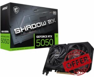 MSI Gaming RTX 5050 8G Shadow 2X OC Graphics Card (8GB GDDR6