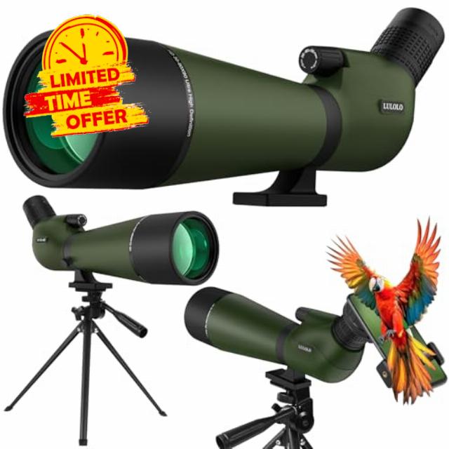 30-90x90 UHD Spotting Scope with Tripod Carrying Bag & Upgraded Phone Adapter - Super Bright BAK4 Prism Waterproof Spotting Scopes for Target Shooting