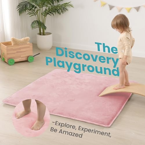 1.3" Thick Elasti-Foam 50"×50" Playpen Mat for Tummy Time