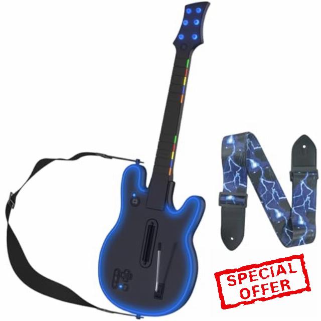 Lyvix Wireless Guitar Hero Controller (RGB Lighting): Compatible with PS4/PS3/PC & Games Including Guitar Hero 3/4/5