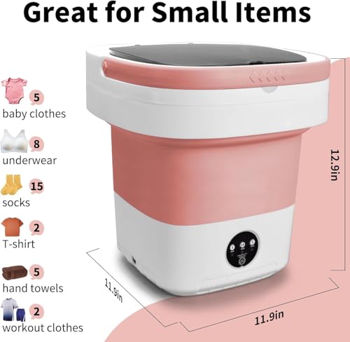 Mini 16L Foldable Washer and Dryer with 3 Modes Deep Cleaning