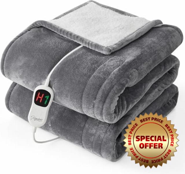 Wearable Heated Blanket with Sleeves
