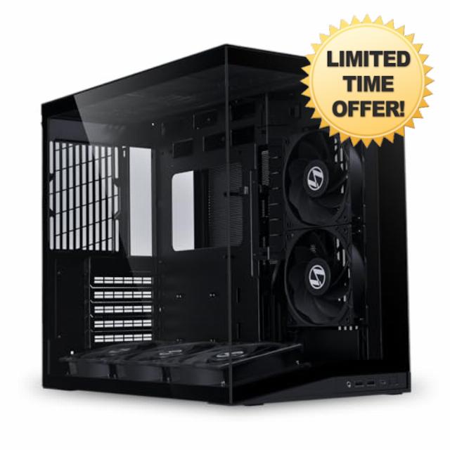 LIAN LI O11D MINI V2 Flow | Compact ATX Mid-Tower Airflow Computer Case | Panoramic View | High-Performance Airflow | Includes 5 x 120mm Reverse Blade Fans | Cable Management | Black (O11DMIV2FX)