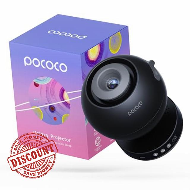 POCOCO Galaxy Star Projector with 2M-Pixel Lens & 5K Discs | Home Planetarium Projector for Relaxation