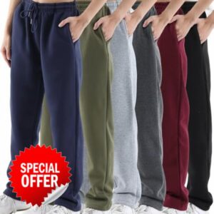 6 Pcs Boys Fleece Sweatpants Youth Joggers & Open Bottom Athletic Pants Kids Warm Active Sweatpants Sizes 6-16