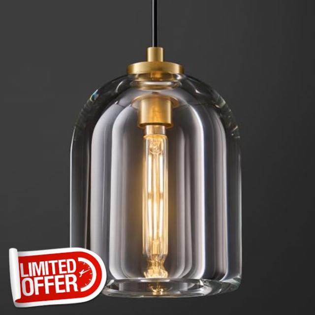 Crystal Pendant Light Kitchen Island: 5.1" Vintage Brass Hanging Lights above Dining Table - Modern K9 Crystals Lighting over Kitchen Sink - Luxury Gold Cylinder Pendants Light Fixtures Bulbs Included