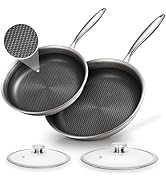KOKHUB Tri-Ply Stainless Steel Frying Pans Set, 8
