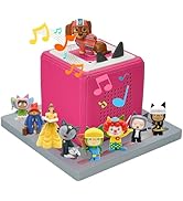Gieanoo for TonieBox 2/1 Tonie Box Shelf,Square Pine Wood Tonie Magnetic Storage Shelf uesd for D...