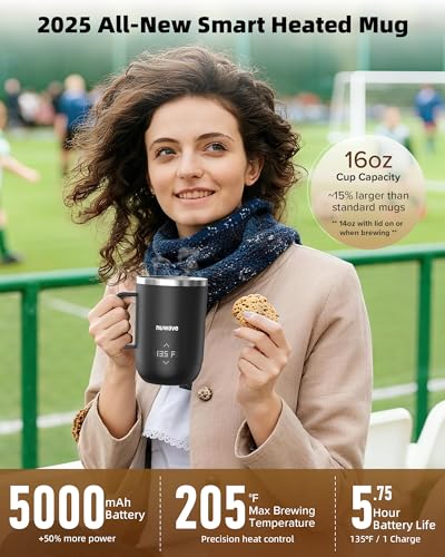 16oz Self Heating Temperature Control Mug with LED Display