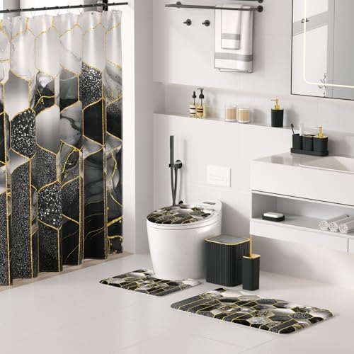 Black Bathroom Accessories Set